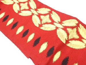 リサイクル　手織真綿紬抽象模様織出し名古屋帯